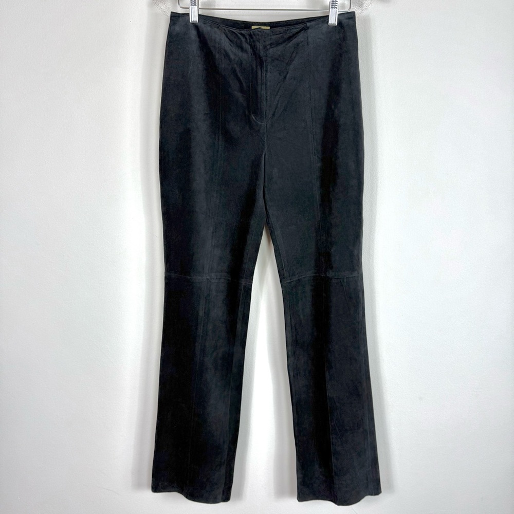 NWT Caslon 100% Genuine Leather Flare Pants in Black‎ Size 8